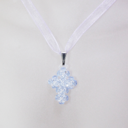 Pendant 45cm - Urielle-Violet Organza - Pendant 45cm - Laiton argenté